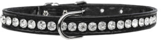 Beverly Style Rhinestone Designer Croc Dog Collar Black