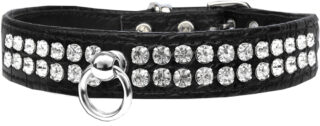 Style #72 Rhinestone Designer Croc Dog Collar Black