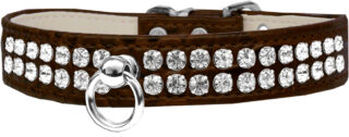Rhinestone Designer Croc Dog Collar Chocolate