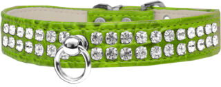Rhinestone Designer Croc Dog Collar Lime Green
