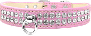 Rhinestone Designer Croc Dog Collar Light Pink