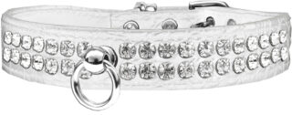 Style #72 Rhinestone Designer Croc Dog Collar White