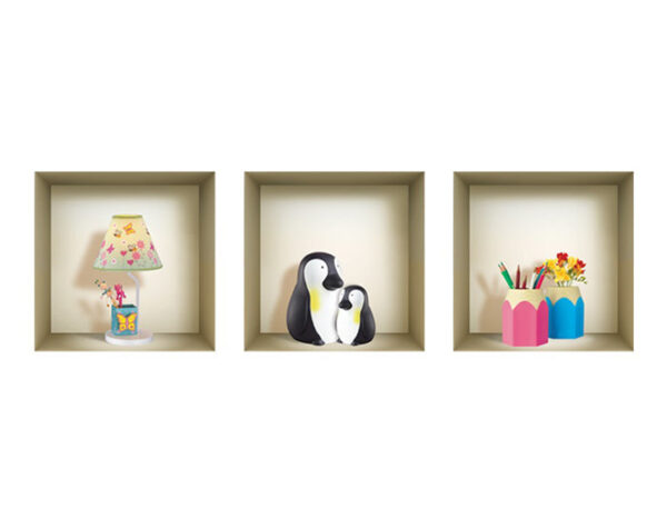 3D WALL Stickers, NICHE illusion set, Removable Vinyl